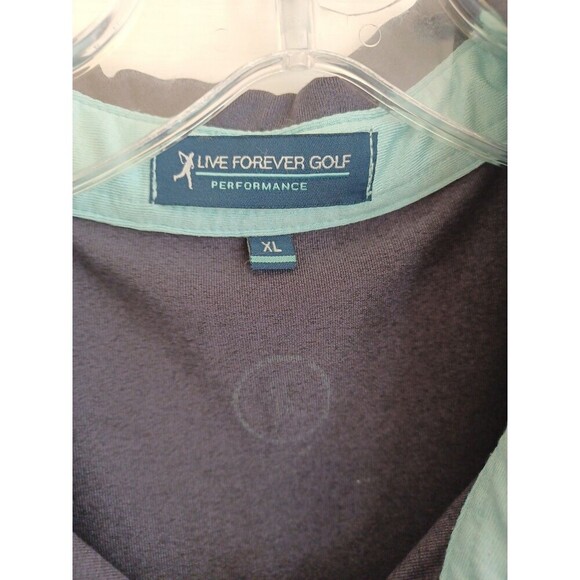 Live Forever Performance golf shirt mens XL navy pocket short sl. sporty office - Picture 2 of 9